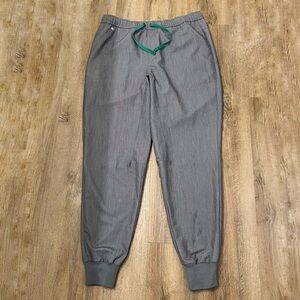Tansen Jogger Scrub Pants Men's Dark Gray with Green Drawstring Size‎ Large
